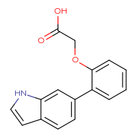 Chemical structure of 2-[2-(1H-indol-6-yl)phenoxy]acetic acid - CSSB02822137202