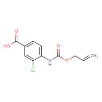 Chemical structure of 3-chloro-4-{[(prop-2-en-1-yloxy)carbonyl]amino}benzoic acid - CSSB00005852712