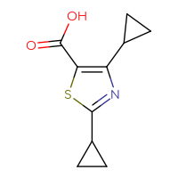Chemical structure of dicyclopropyl-1,3-thiazole-5-carboxylic acid - CSSB00000728590