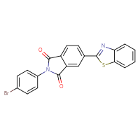 Chemical structure of 5-(1,3-benzothiazol-2-yl)-2-(4-bromophenyl)-2,3-dihydro-1H-isoindole-1,3-dione - CSSB00121645088