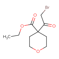 Chemical structure of ethyl 4-(2-bromoacetyl)oxane-4-carboxylate - CSSB00049843529