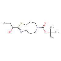 Chemical structure of tert-butyl 2-(1-hydroxypropyl)-4H,5H,6H,7H,8H-[1,3]thiazolo[4,5-d]azepine-6-carboxylate - CSSB20775855773