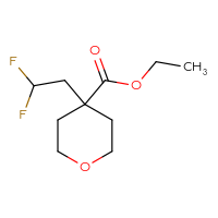 Chemical structure of ethyl 4-(2,2-difluoroethyl)oxane-4-carboxylate - CSSB00029024892