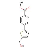 Chemical structure of methyl 4-[5-(hydroxymethyl)thiophen-2-yl]benzoate - CSSB03568052512