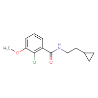 Chemical structure of 2-chloro-N-(2-cyclopropylethyl)-3-methoxybenzamide - CSSB06408050491