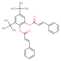 Chemical structure of 3,5-di-tert-butyl-2-{[(2E)-3-phenylprop-2-enoyl]oxy}phenyl (2E)-3-phenylprop-2-enoate - CSSB02267474189