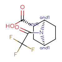 Chemical structure of rac-(1R,2S,4S)-7-(2,2,2-trifluoroacetyl)-7-azabicyclo[2.2.1]heptane-2-carboxylic acid - CSSB20620680275