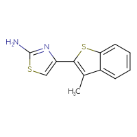 Chemical structure of 4-(3-methyl-1-benzothiophen-2-yl)-1,3-thiazol-2-amine - CSSB00000020287