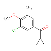 Chemical structure of (3-chloro-4-methoxy-5-methylphenyl)(cyclopropyl)methanone - CSSB03548471449