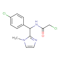 Chemical structure of 2-chloro-N-[(4-chlorophenyl)(1-methyl-1H-imidazol-2-yl)methyl]acetamide - CSSB02020026547