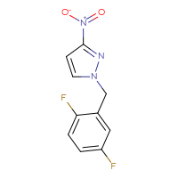 Chemical structure of 1-[(2,5-difluorophenyl)methyl]-3-nitro-1H-pyrazole - CSSB00161164813