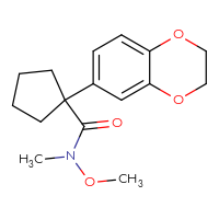 Chemical structure of 1-(2,3-dihydro-1,4-benzodioxin-6-yl)-N-methoxy-N-methylcyclopentane-1-carboxamide - CSSB02051764103