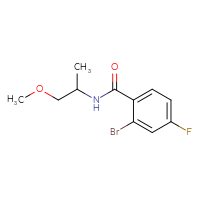 Chemical structure of 2-bromo-4-fluoro-N-(1-methoxypropan-2-yl)benzamide - CSSB00000206340