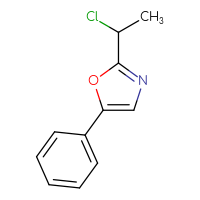 Chemical structure of 2-(1-chloroethyl)-5-phenyl-1,3-oxazole - CSSB00000756292