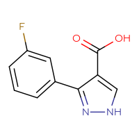 Chemical structure of 3-(3-fluorophenyl)-1H-pyrazole-4-carboxylic acid - CSSB00011247619