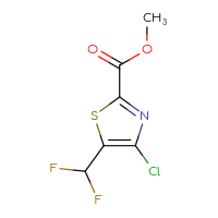 Chemical structure of methyl 4-chloro-5-(difluoromethyl)-1,3-thiazole-2-carboxylate - CSSB00134748951