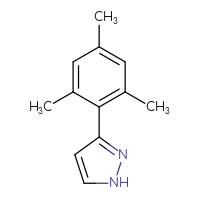 Chemical structure of 3-(2,4,6-trimethylphenyl)-1H-pyrazole - CSSB00011471444