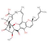 Chemical structure of (2Z)-4-[(1S,2S,8R,15S,16S,17S,19R)-12-hydroxy-16-methoxy-8,21,21-trimethyl-5-(3-methylbut-2-en-1-yl)-8-(4-methylpent-3-en-1-yl)-14,18-dioxo-3,7,20-trioxahexacyclo[15.4.1.0²,¹⁵.0²,¹⁹.0⁴,¹³.0⁶,¹¹]docosa-4,6(11),9,12-tetraen-19-yl]-2-methylbut-2-enoic acid - CSSB06744597291