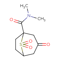 Chemical structure of N,N-dimethyl-3,8,8-trioxo-8λ⁶-thiabicyclo[3.2.1]octane-1-carboxamide - CSSB01150687606