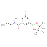 Chemical structure of 3-chloro-N-methyl-N-propyl-5-(4,4,5,5-tetramethyl-1,3,2-dioxaborolan-2-yl)benzamide - CSSB02522174829