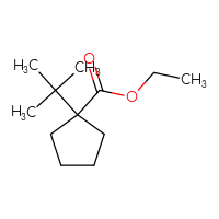Chemical structure of ethyl 1-tert-butylcyclopentane-1-carboxylate - CSSB14962341518