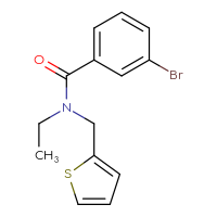 Chemical structure of 3-bromo-N-ethyl-N-[(thiophen-2-yl)methyl]benzamide - CSSB00000492188