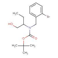 Chemical structure of tert-butyl N-[(2-bromophenyl)methyl]-N-(1-hydroxybutan-2-yl)carbamate - CSSB00161002130