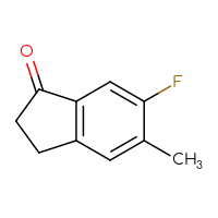 Chemical structure of 6-fluoro-5-methyl-2,3-dihydro-1H-inden-1-one - CSSB00000103942