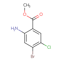 Chemical structure of methyl 2-amino-4-bromo-5-chlorobenzoate - CSSB00010783242