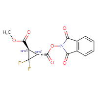 Chemical structure of rac-1-(1,3-dioxo-2,3-dihydro-1H-isoindol-2-yl) 2-methyl (1R,2R)-3,3-difluorocyclopropane-1,2-dicarboxylate - CSSB20620674625
