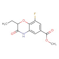 Chemical structure of methyl 2-ethyl-8-fluoro-3-oxo-3,4-dihydro-2H-1,4-benzoxazine-6-carboxylate - CSSB14813047115