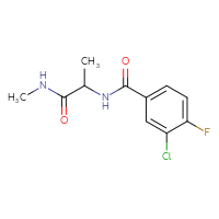 Chemical structure of 2-[(3-chloro-4-fluorophenyl)formamido]-N-methylpropanamide - CSSB01998642621