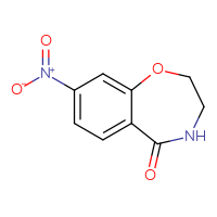 Chemical structure of 8-nitro-2,3,4,5-tetrahydro-1,4-benzoxazepin-5-one - CSSB00010391855