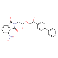 Chemical structure of 2-{[1,1'-biphenyl]-4-yl}-2-oxoethyl 2-(4-nitro-1,3-dioxo-2,3-dihydro-1H-isoindol-2-yl)acetate - CSSB00025835648