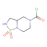 Chemical structure of 1,1-dioxo-hexahydro-2H-1λ⁶-[1,2,5]thiadiazolo[2,3-a]pyrazine-5-carbonyl chloride - CSSB06377852612