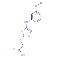 Chemical structure of 2-({5-[(3-methoxyphenyl)amino]-1,3,4-thiadiazol-2-yl}sulfanyl)acetic acid - CSSB00000597752