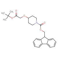 Chemical structure of (9H-fluoren-9-yl)methyl 4-[2-(tert-butoxy)-2-oxoethoxy]piperidine-1-carboxylate - CSSB09890008534