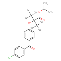 Chemical structure of propan-2-yl 2-[4-(4-chlorobenzoyl)phenoxy]-2-(²H₃)methyl(²H₃)propanoate - CSSB00159245679