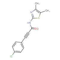 Chemical structure of 3-(4-chlorophenyl)-N-(4,5-dimethyl-1,3-thiazol-2-yl)prop-2-ynamide - CSSB06495292662