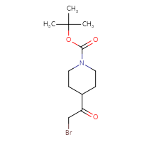 Chemical structure of tert-butyl 4-(2-bromoacetyl)piperidine-1-carboxylate - CSSB00009814593