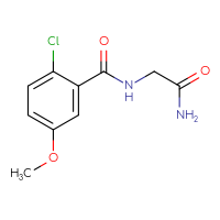 Chemical structure of 2-[(2-chloro-5-methoxyphenyl)formamido]acetamide - CSSB06264554286