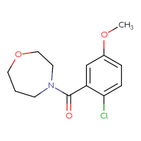 Chemical structure of 4-(2-chloro-5-methoxybenzoyl)-1,4-oxazepane - CSSB06416048298