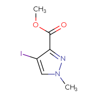 Chemical structure of methyl 4-iodo-1-methyl-1H-pyrazole-3-carboxylate - CSSB00010124786