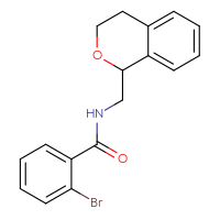 Chemical structure of 2-bromo-N-[(3,4-dihydro-1H-2-benzopyran-1-yl)methyl]benzamide - CSSB00046086801