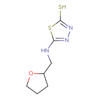Chemical structure of 5-{[(oxolan-2-yl)methyl]amino}-1,3,4-thiadiazole-2-thiol - CSSB00000216519
