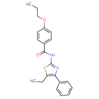 Chemical structure of N-(5-ethyl-4-phenyl-1,3-thiazol-2-yl)-4-propoxybenzamide - CSSB00121665768