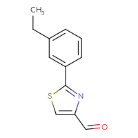 Chemical structure of 2-(3-ethylphenyl)-1,3-thiazole-4-carbaldehyde - CSSB00000050609