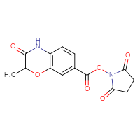 Chemical structure of 2,5-dioxopyrrolidin-1-yl 2-methyl-3-oxo-3,4-dihydro-2H-1,4-benzoxazine-7-carboxylate - CSSB20269635121
