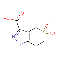 Chemical structure of 5,5-dioxo-1H,4H,6H,7H-5λ⁶-thiopyrano[4,3-c]pyrazole-3-carboxylic acid - CSSB00012109042