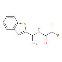 Chemical structure of N-[1-(1-benzothiophen-2-yl)ethyl]-2-chloro-2-fluoroacetamide - CSSB14790103574